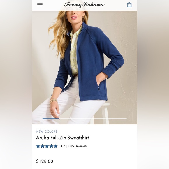 Tommy Bahama Aruba Full Zip Sweatshirt - Picture 4 of 4